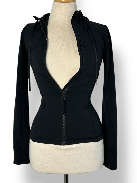 lululemon athletica Jackets & Blazers - Lululemon Women's Define Hooded Nulu Jacket Black Full Zip Pockets Slim Fit Sz 2